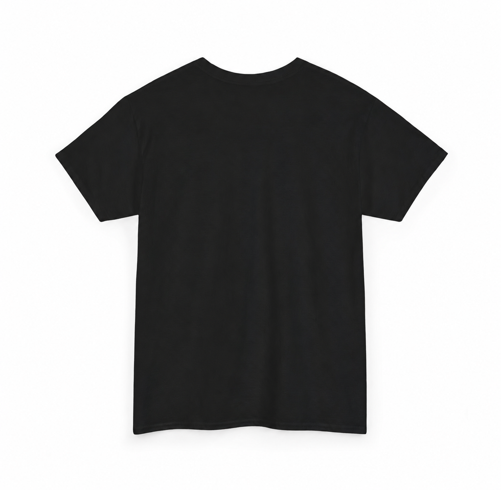 Plain black back of An Appeal to Heaven tee