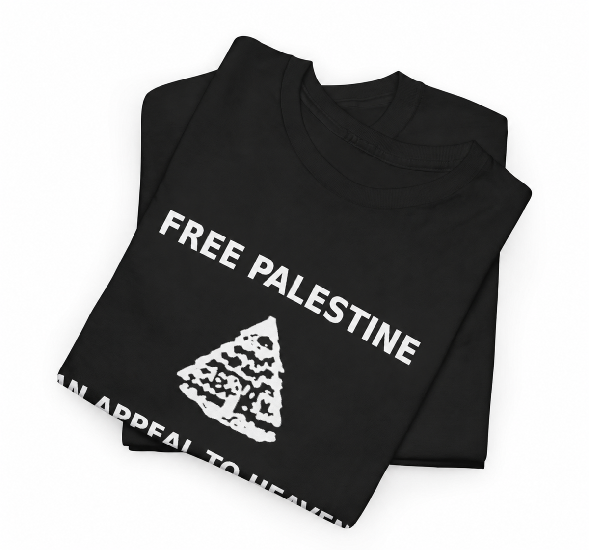 An Appeal to Heaven tee with front print and plain inside collar